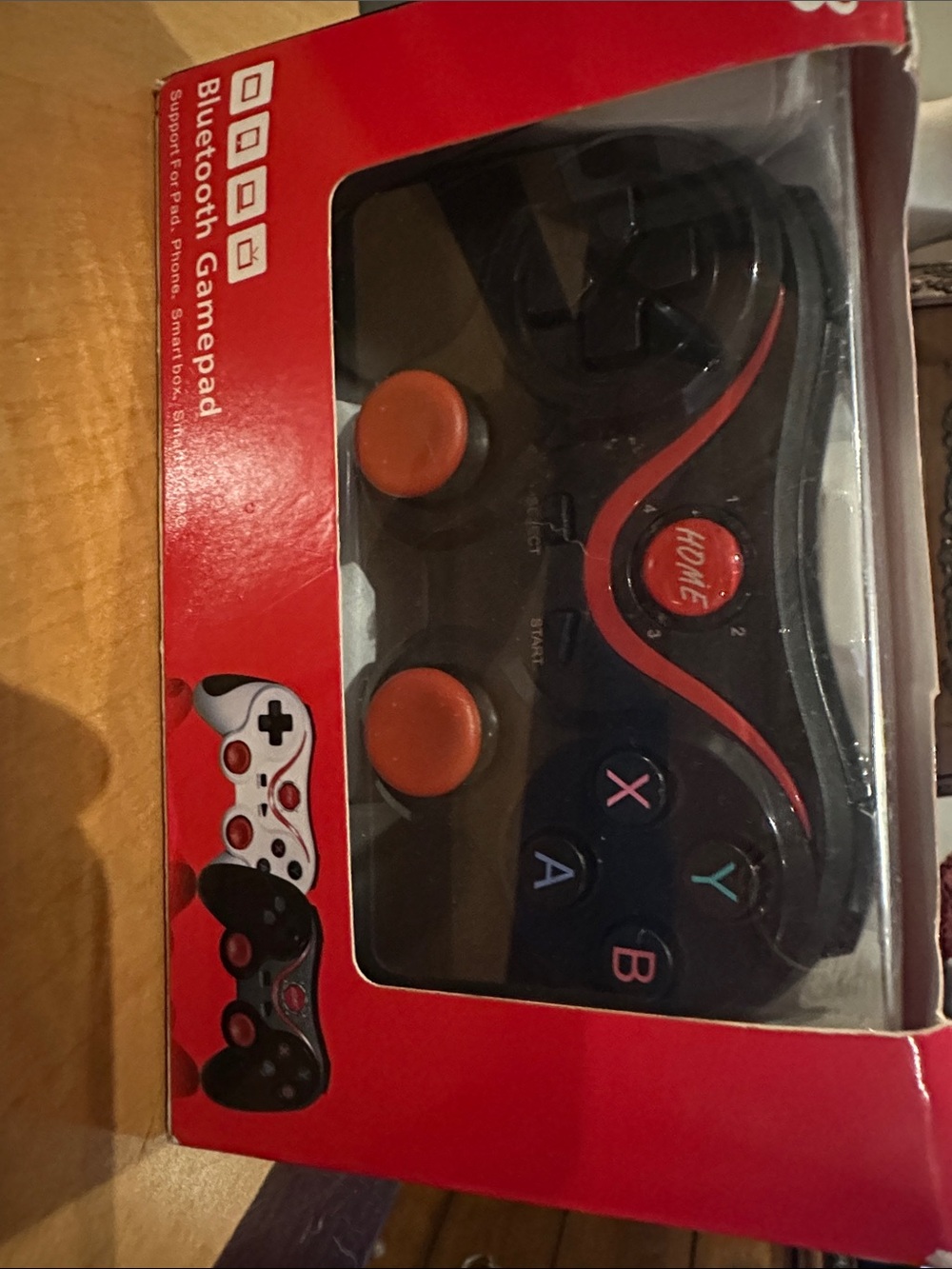 Wireless Bluetooth Gamepad Controller - Black with Orange Accents